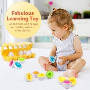 Chicken egg matching toddler shape color learning plastic toy stamp playdoh play